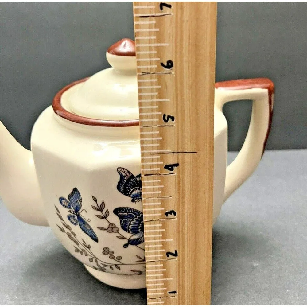 Vintage Ceramic Butterfly Teapot Made in Taiwan
